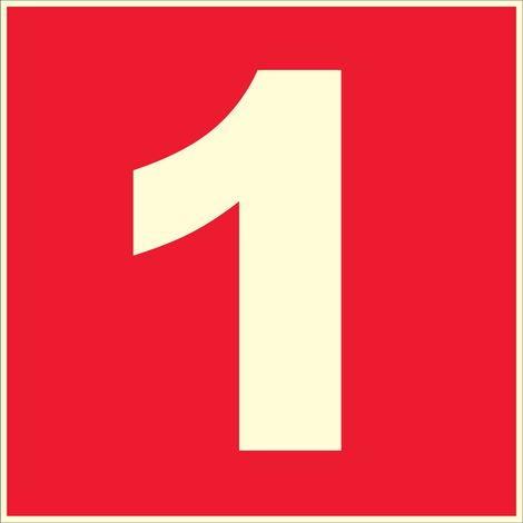 N°1 photoluminescents - 200x200mm - Rigide Rouge - 4036854