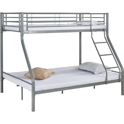 Metall-Etagenbett "Leo" inkl. Lattenrost - 90/140 x 190 cm - Taupe (1/4)