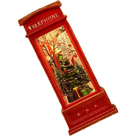Boule à neige, lanterne, cabine téléphonique, décoration lumineuse de Noël pour bar, karaoké et sapin de Noël (1/5)