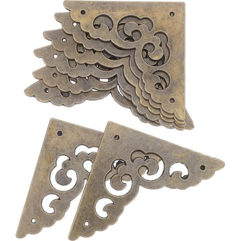Lot de 8 protections d'angle vintage en métal pour meubles et (1/5)