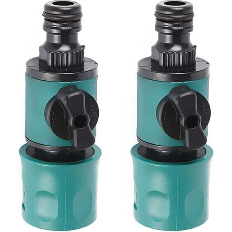 Raccord De Tuyau D'arrosage Avec Vanne De Régulation 2 Pièces Connecter Le Tuyau D'arrosage À La Valve Raccord Rapide Pour Tuyau D'arrosage Avec Valve Pour Raccords De Rechange Pour Ma (1/4)