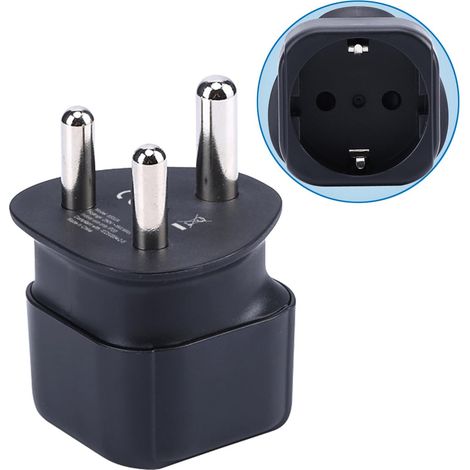 Adaptateur de Prise Europe vers Afrique du Sud/Swaziland, Prise Européenne/Allemande/Française Schuko Type C/E/F Adaptée au Convertisseur de Prise de Voyage Afrique du Sud/Swaziland (1 pièce) (1/5)