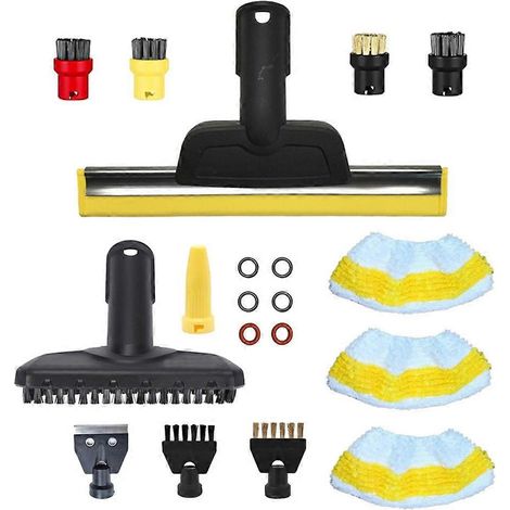 Kit de brosse ronde grattoir pour vitres, compatible avec les nettoyeurs vapeur Karcher SC1, SC2, SC3, SC4, SC5 et SG4. Élimine les taches tenaces. (1/5)