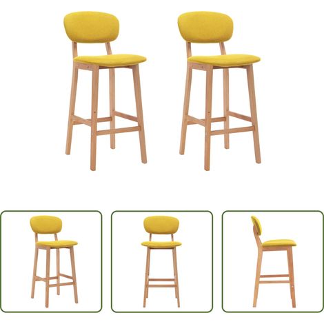 Chaise de cuisine - Tabourets de bar lot de 2 jaune moutarde tissu (1/5)