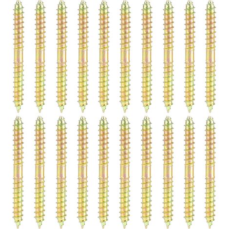 CCYKXA M5x40mm Vis à Double Filetage, 20 Pièces Goujon Vis à Extrémité, Patte à Vis Autotaraudeuses pour Fixation de Meubles, Joints en Bois