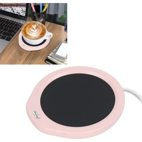 Sous-tasse isotherme/support pour tasse à café/coussin thermique/chauffe-tasse/tasse chaude/thé/bureau/chauffe-café, norme européenne 220 V, rose (1/5)