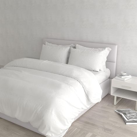 Housse de Couette Natural Colour, Blanc/Blanc, 2 Places (1/5)
