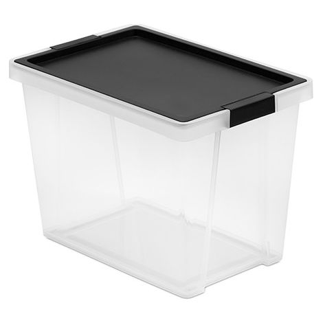 Boîte de rangement tatay 15 litres noire avec couvercle charnière