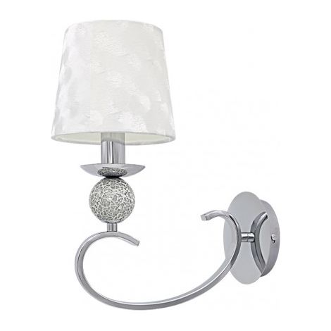 Lampada da parete ubeda 1xe14 cromo bianco paralume 34x15x25 cm