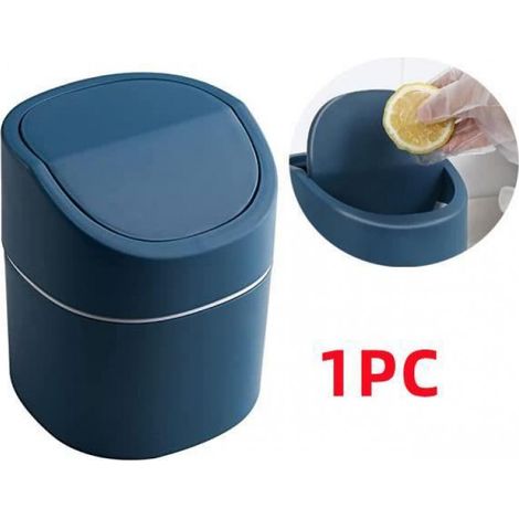 mini poubelle de table,Mini Poubelle en Plastique avec Couvercle,pour Chambres à Coucher,Salles à Manger,Salles de Bains,Bureaux,1PC (1/3)