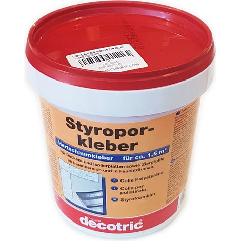 Decotric stiroporkleber 1kg colla per polistirolo ed espanso rigido (1/2)