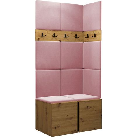 Conjunto para recibidor Pinis I, Manila 09, 186x84x46cm, Tapiz, Aglomerado laminado, Colocada, Montada en la pared (1/5)