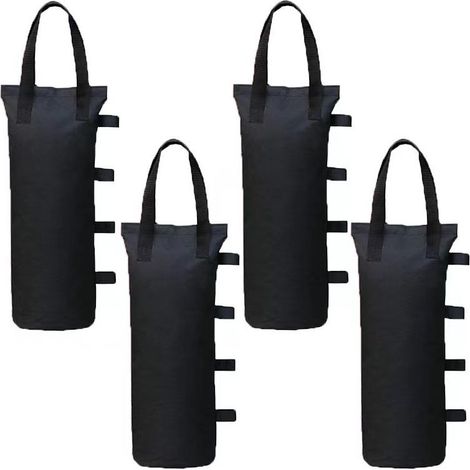 Set mit 4 robusten, doppelt genähten Sandsäcken, schwarze Outdoor-Sandsäcke (rund, 13 x 50 cm, schwarz) (1/5)