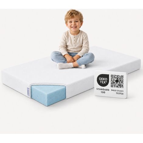Arensberger Kindermatratze Babymatratze NORA 80x160cm Bezug waschbar & abnehmbar punktelastischer Gelschaum Jugendmatratze, allergikerfreundlich premium Bezug