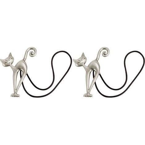 Embrasses de rideaux magnétiques Ulisem2, lot de 2, avec boucle à motif chat mignon, accessoires pour la maison, le salon, la chambre et le bureau. (1/4)