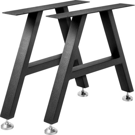 VEVOR Patas de mesa de metal, patas de escritorio en forma de A de 16" x 18", paquete de 2, con revestimiento de PU, patas de muebles con protectores de piso, patas de mesa de centro para bricolaje en