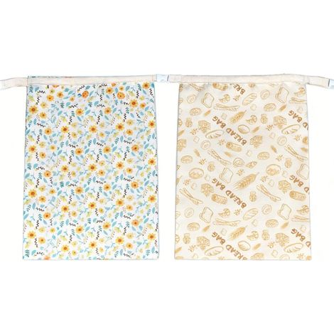 Bolsas de pan extragrandes de cera de abeja (diseñadas para pan - juego de 2, estampado de limones) - Bolsas de almacenamiento reutilizables, 100% algodón. (1/5)