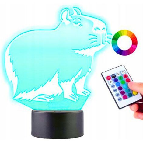 Capybara 16 LED 3D-Nachtlicht für Kinder + Fernbedienung