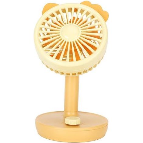 Wiederaufladbarer USB-Tischventilator mit 1200 mAh – Leise, leicht und tragbar für Zuhause, Büro und Schule – Verstellbarer Winkel, variable Geschwindigkeit – Gelb (1/4)