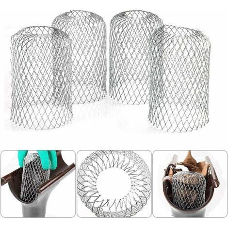 Lot de 4 filtres de gouttière en aluminium flexible 8cm – Grille anti-feuilles résistante aux intempéries – Installation facile sans outil (1/5)