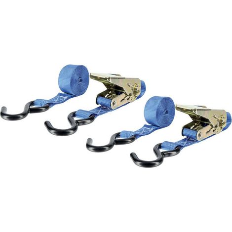 Set mit 2 Ratschen-Zurrgurten – S-Haken – 500 kg – 2,5 m x 25 mm (1/5)