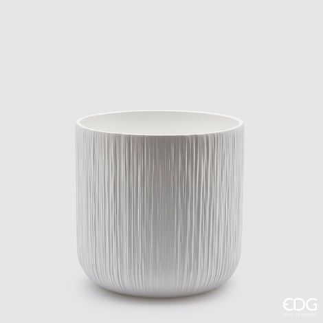 EDG Enzo De Gasperi Vaso Gen Bianco Ceramica 18 cm