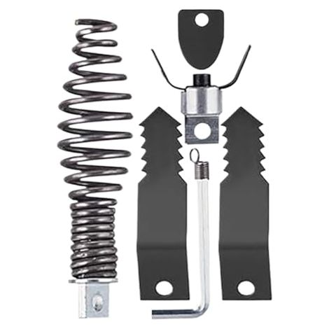 Accessoire De Chaine Pour Furet Canalisation  Kit de Tête Coupe pour Nettoyage Canalisations - Outil Plomberie avec Clé Réparation et Entretien Domestique, Salle Bains Cuisine