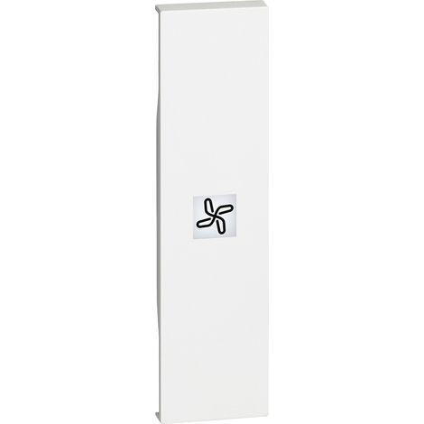 Cover Bticino illuminabile con simbolo ventola colore bianco per serie LIVING NOW KW01RN