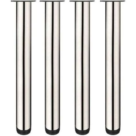 Lot de 4 pieds de meuble réglables en acier inoxydable – Hauteur 50 cm – Installation facile avec vis – Pour tables et canapés (1/5)
