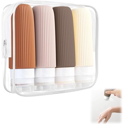 Kit di 4 borracce da viaggio in silicone, borraccia da viaggio da 60 ml (1/5)