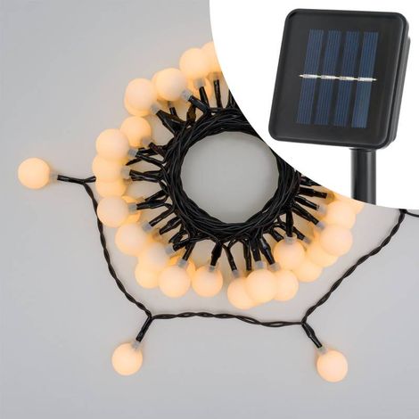 Guirlande lumineuse Solaire 5m 50 boules blanches LED blanc chaud 8 modes Lotti (1/5)