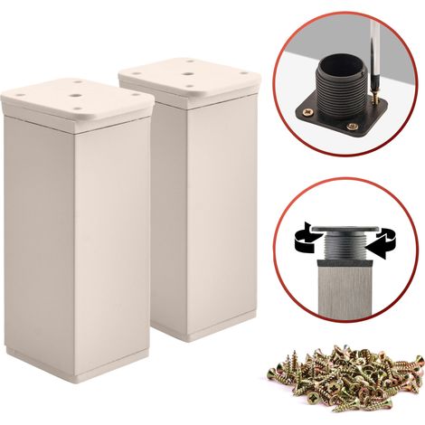 2 x Basic-Möbelfüße Querschnitt 40 x 40 mm Höhe 80 mm Farbe: Kaschmir Inkl. Schrauben (1/5)