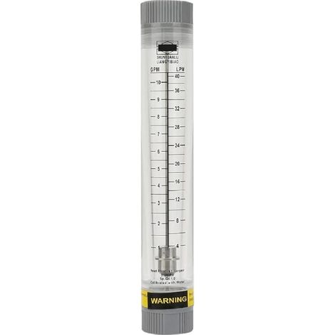 LZM-20G Débitmètre de tuyau, en verre acrylique, débitmètre de liquide pour filetage interne d'eau 1,9 cm, 1-10 GPM et 4-40 LPM (1/5)