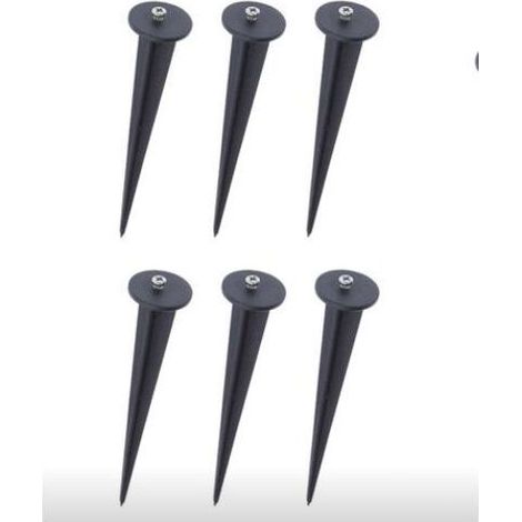 Schwarzer Kunststoff-Gartenstecker – Lampenfassung, 6er-Pack, Ø 35160 mm (1/4)