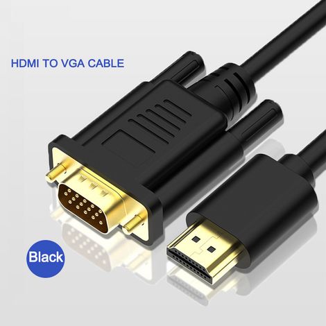 HDMI to VGA cable adapter, 1.8 meters, black. (1/4)