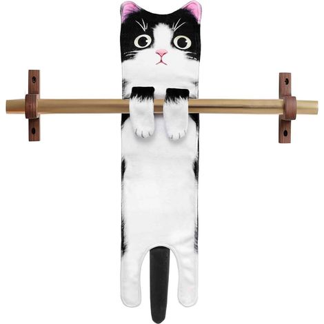Serviette De Cuisine Chat - 60 X 14 Cm - En Polyester - Pour Cuisine Et Salle De Bains - 1 Pièce (1/5)