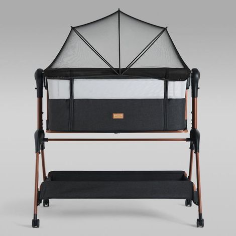 Berceau Cododo & Lit Bébé – 6 Niveaux de Hauteur, Fonction Balancelle, Roulettes, Matelas , Parois en Maille avec Moustiquaire (1/5)