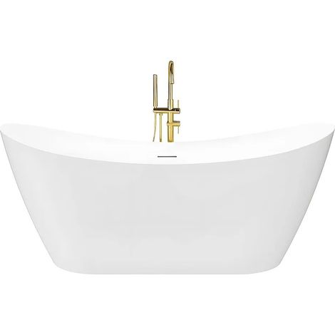 Baignoire Autoportante Rea Ferrano Slim 170 White Capuchon or brossé (1/5)