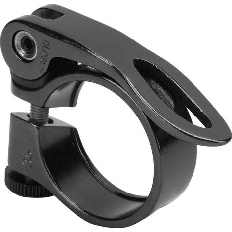 Collier de serrage rapide pour tige de selle de vélo, 34,9 mm, en alliage d'aluminium, noir. (1/5)