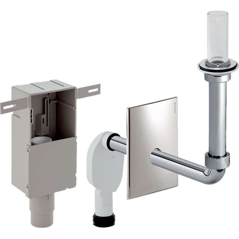 Geberit UP-Geruchsverschluss für Waschbecken, Wandeinbaukasten Fertigbauset Siebventil, Standrohr D 50-56mm hochgl. verchromt (1/4)