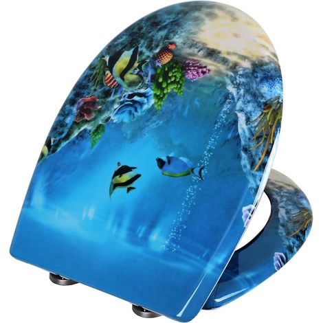 Copriwater copriwater in plastica termoindurente cerniere in acciaio inox design decorativo 190000687