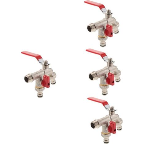 Lot de 4 robinets de machine à laver à double contrôle, séparateur de tuyau d'eau, robinets de lavage, accessoires de robinet de machine à laver simple