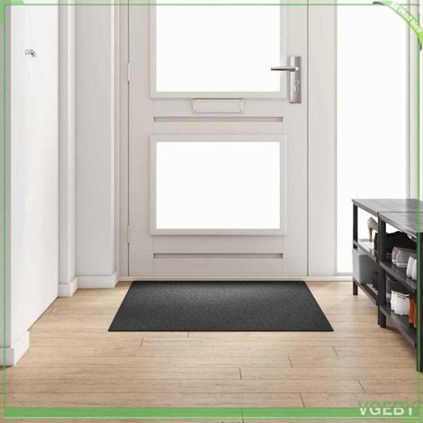 Coureur de tapis - FAFEISY - 100 x 150 cm - Polypropylène - Gris foncé - Anti-dérapant (1/5)