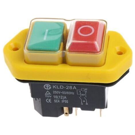 Interrupteur à Bouton-Poussoir 1PC KJD17B Interrupteur de Bouton 22 0V-240V 16A 5 Switch Power Tool -Pin (1/4)