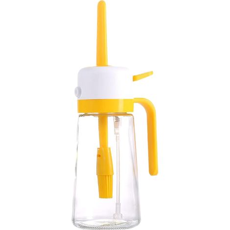 Bouteille Distributeur d'Huile - Distributeur d'Huile en Verre Récipient Anti-Fuites pour Vinaigre et Préparation Culinaire Cuisson Four Grillage Sauce Salade (1/5)
