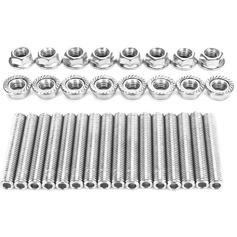 Kit de goujons et écrous en acier inoxydable pour collecteur d'échappement N811313-S431, compatible Ford V8 4,6 L et 5,4 L (1/3)