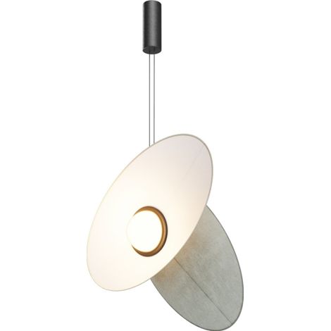 Maytoni Evolution Plafonnier suspendu moderne noir 3000 K 400 lm abat-jour gris (1/5)