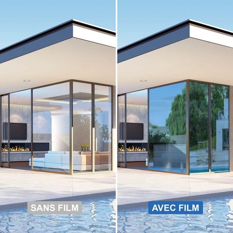 Film anti chaleur repositionnable pour double vitrage – Réduction de chaleur jusqu’à -10°C – Efficace contre vis-à-vis et UV – 60 cm x 1.5 m – Ruris
