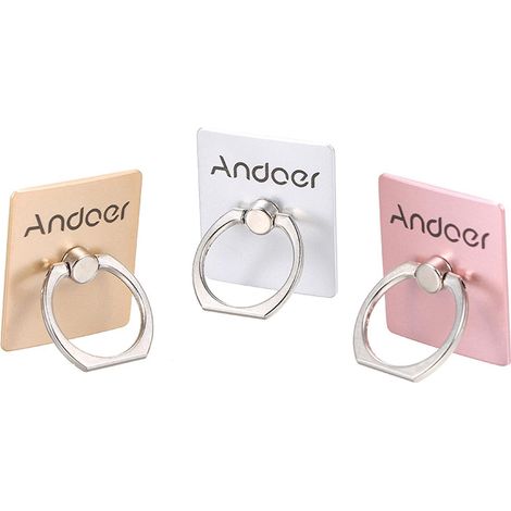 Andoer Handyhalterung mit Fingerringgriff, 360° drehbar, Tischständer für Handyhüllen und Tablets