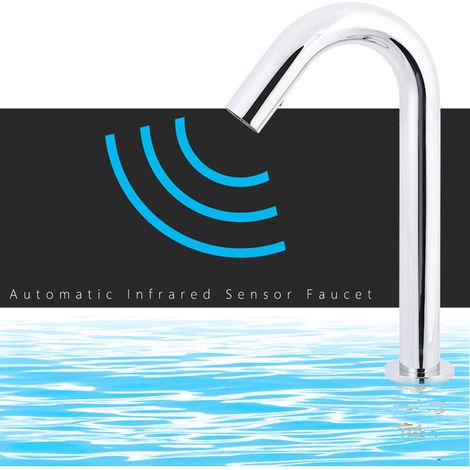 Robinet d'eau en laiton à capteur infrarouge automatique avec tuyau pour évier de salle de bain et évier de cuisine (1/4)